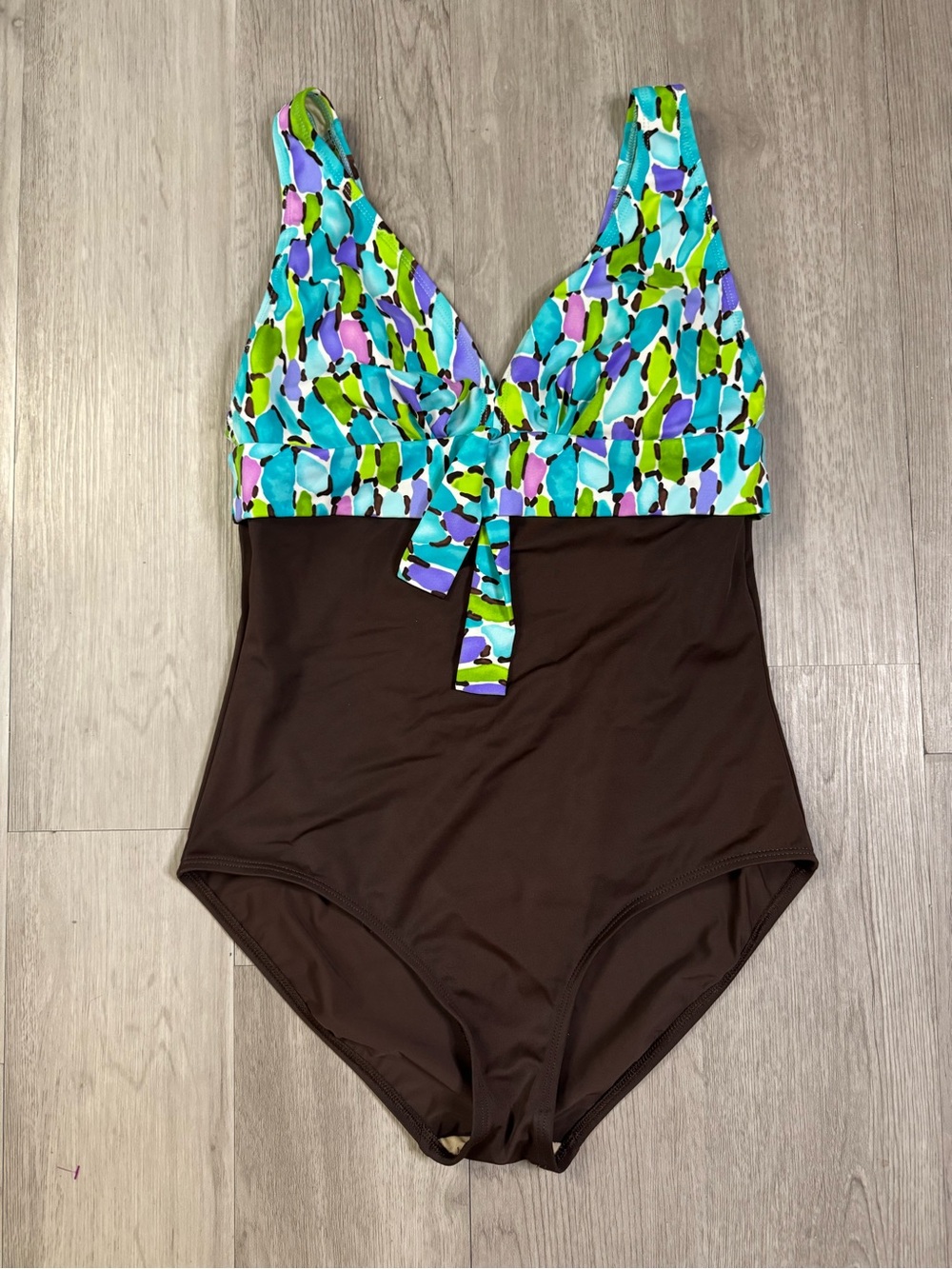 Roxanne One Piece Swimsuit Brown Multi Color Size 14 38C